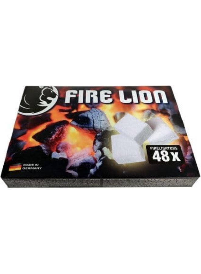 Fire Lion مكعبات البارافين لإشعال الموقد، ولحام الشواء، ولحام الفرن، مساعد إشعال عالي الجودة (4 عبوات = 192 مكعبًا) - Image 4